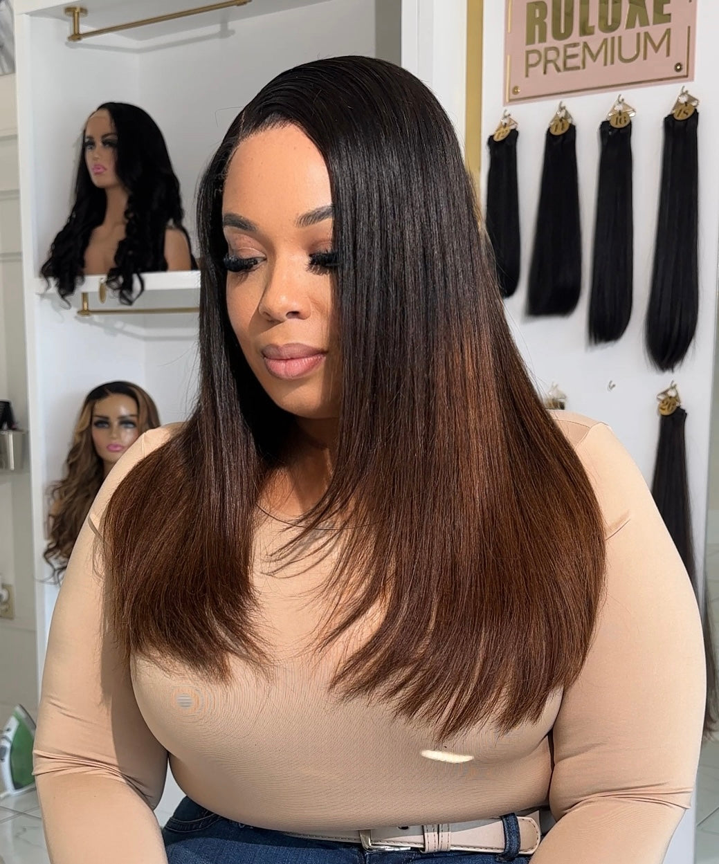 Chelsea- Ombre Brown Glueless 5x5 Closure Wig