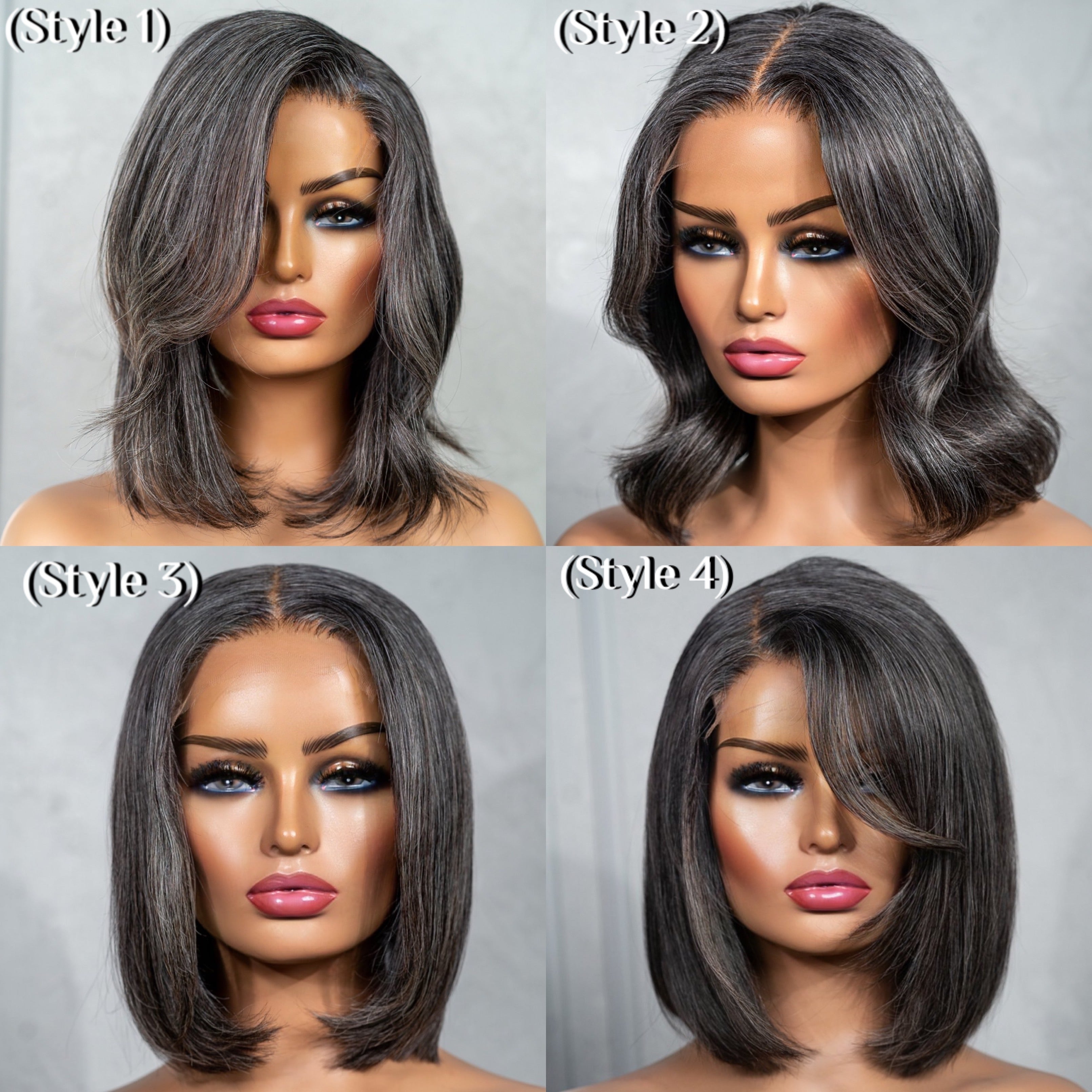 Salt & Pepper - 14" Glueless 5x5 Closure Wig