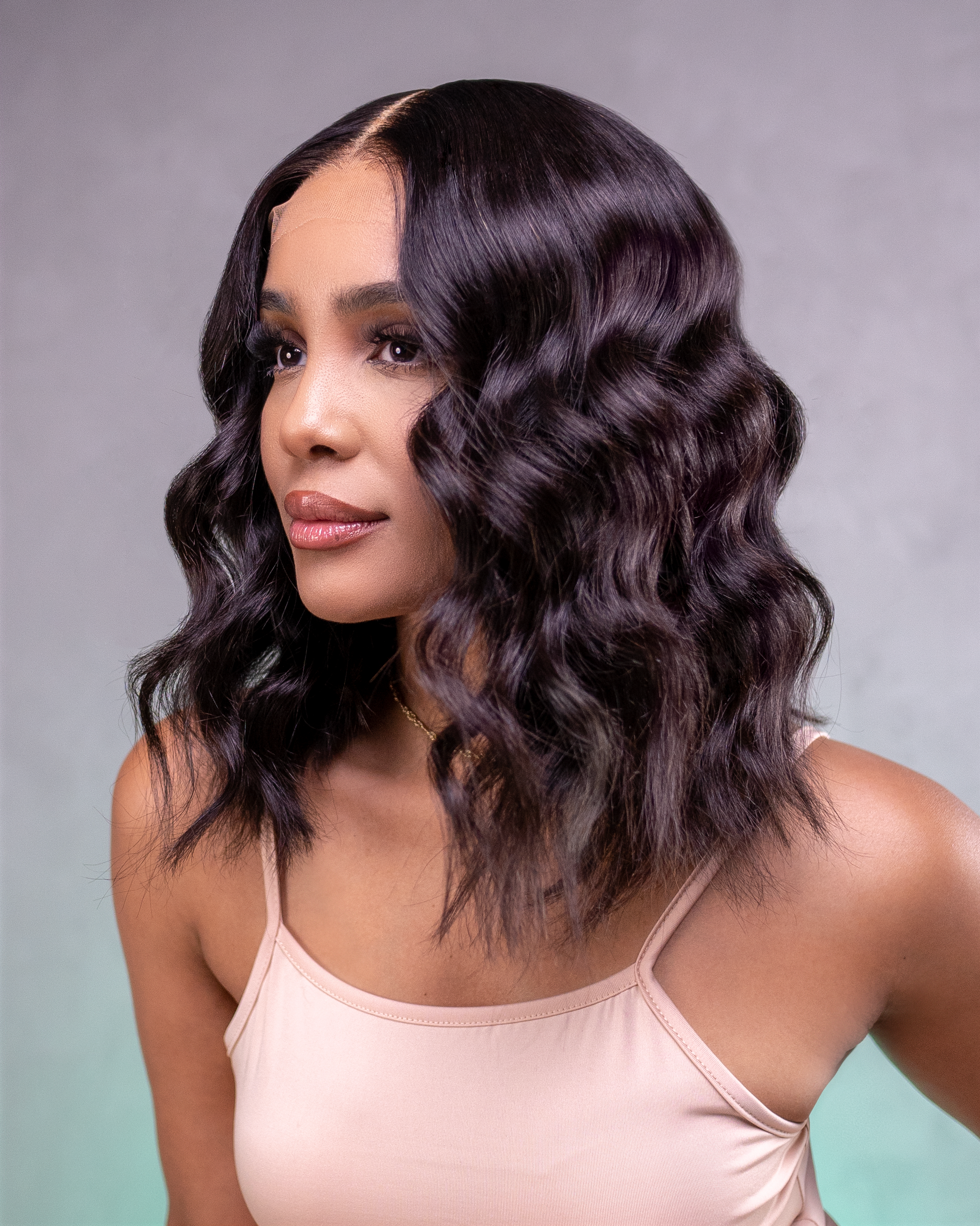 Nicki - 12" Wave Curled Glueless 5x5 Closure Wig