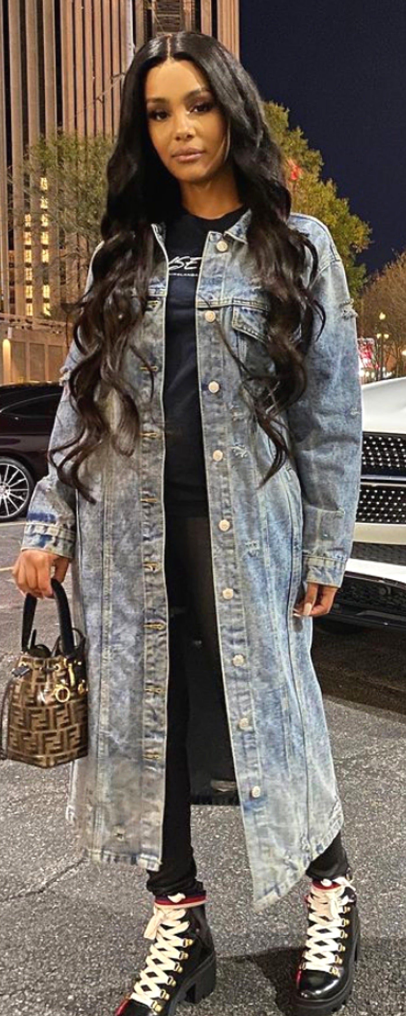 Ciara long natural black body wave wig