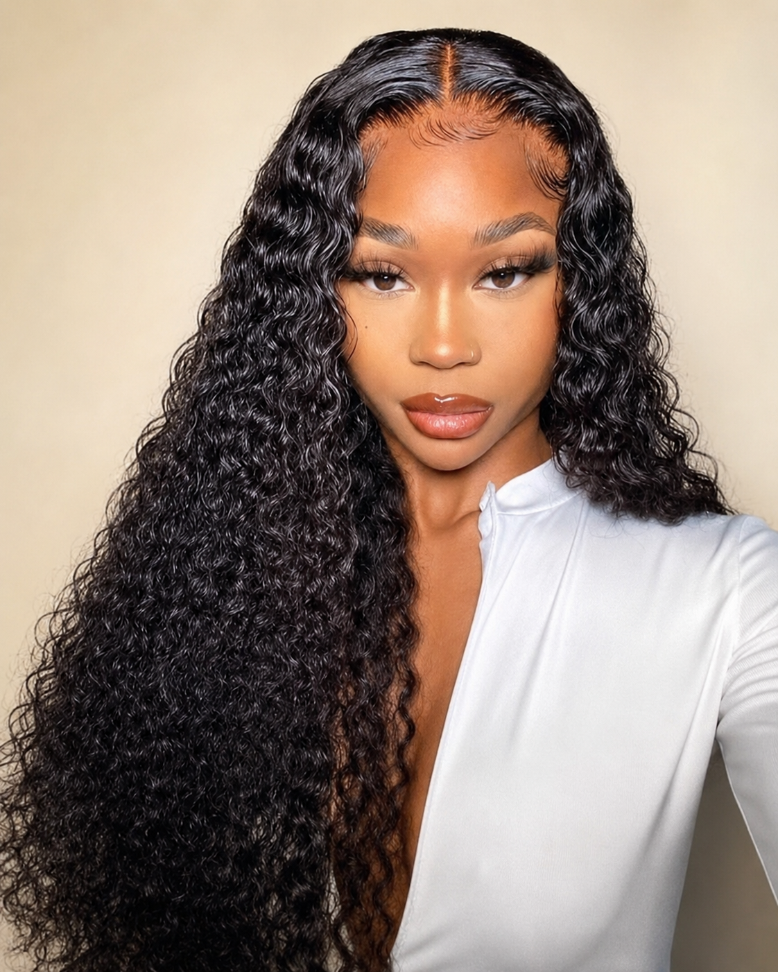 Deepwave 5x5 HD closure wig on warm ivory